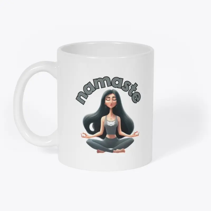 Namaste Serene Woman Meditation Mug